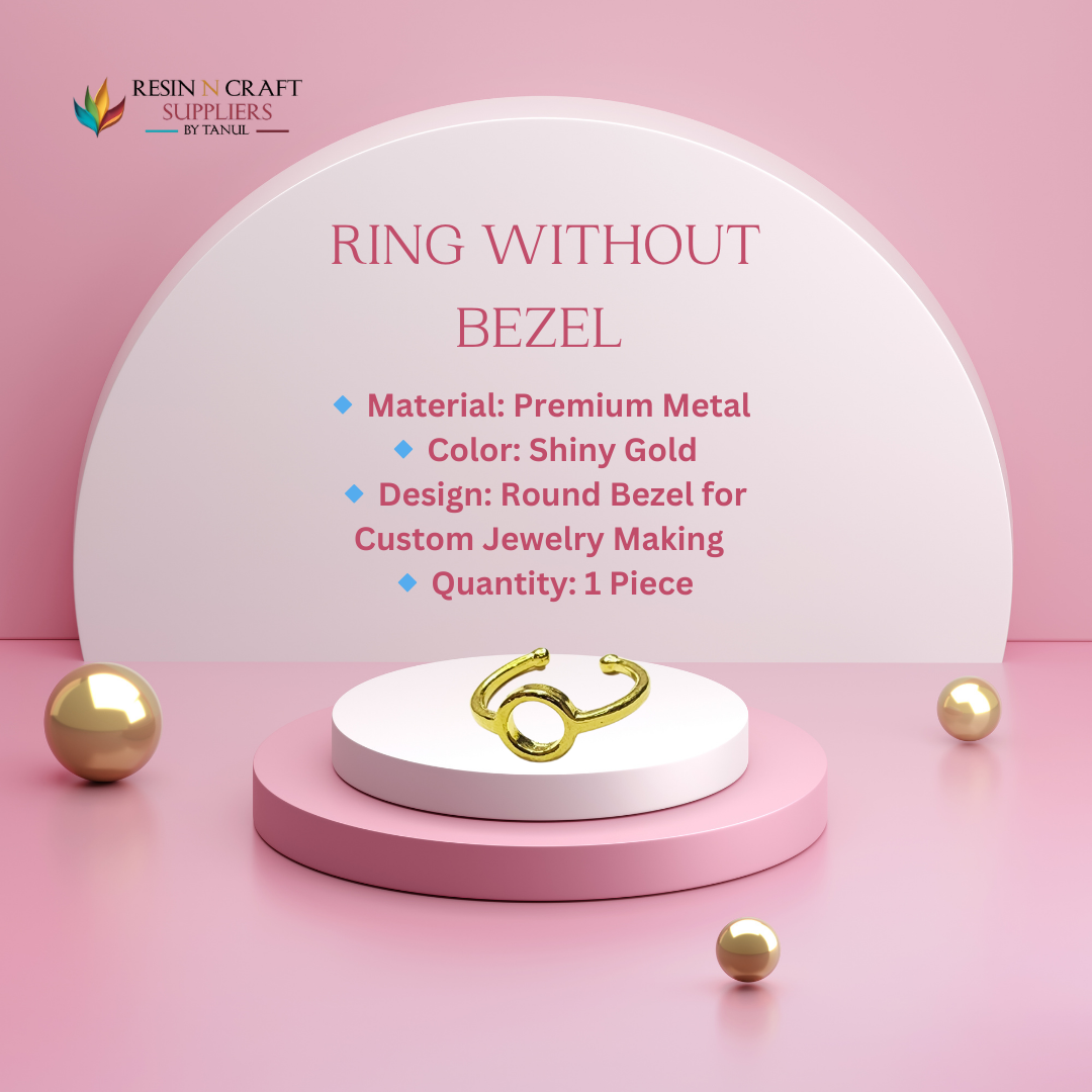 Mini Round Golden Finger Ring Bezel