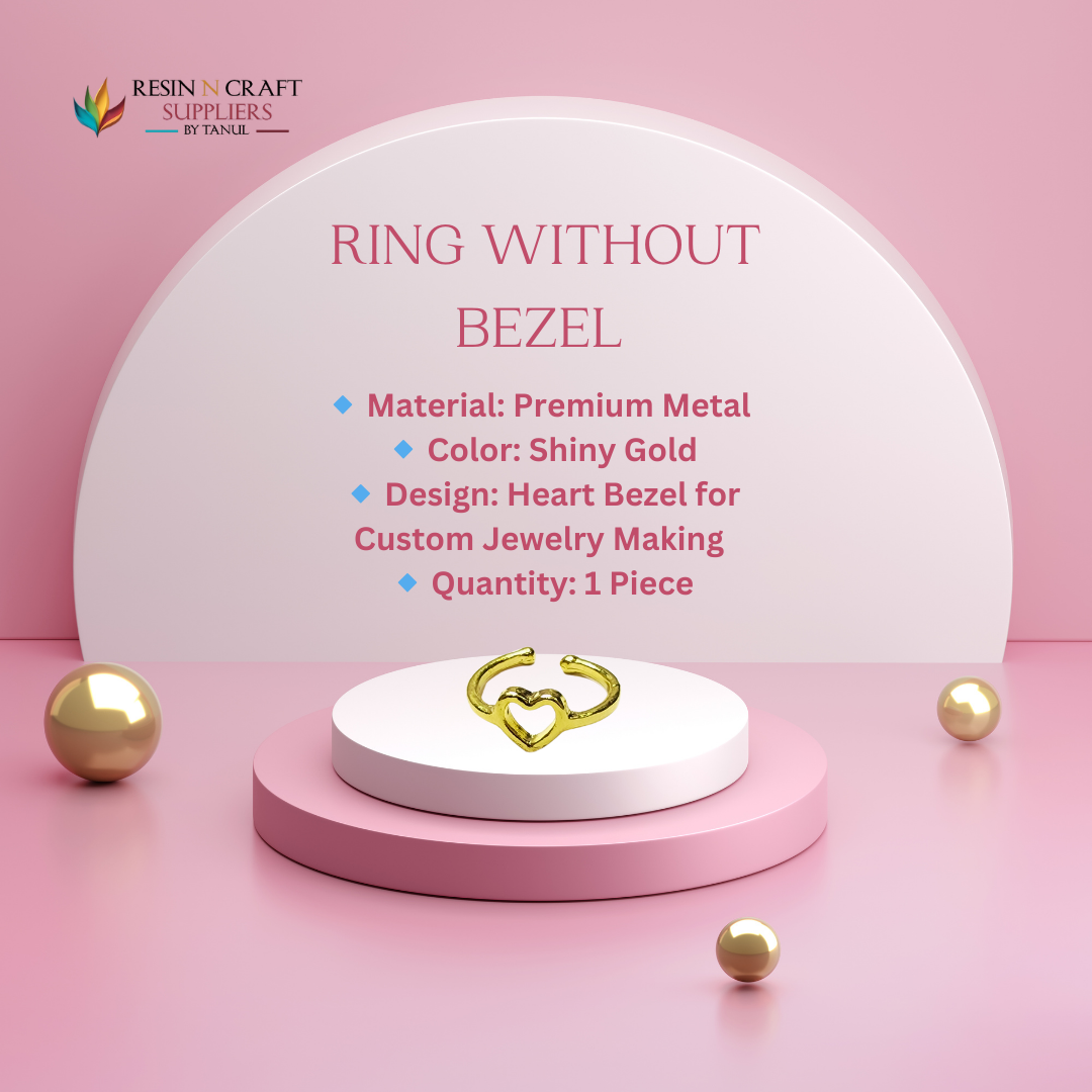 Mini Heart Gold Finger Ring Bezel