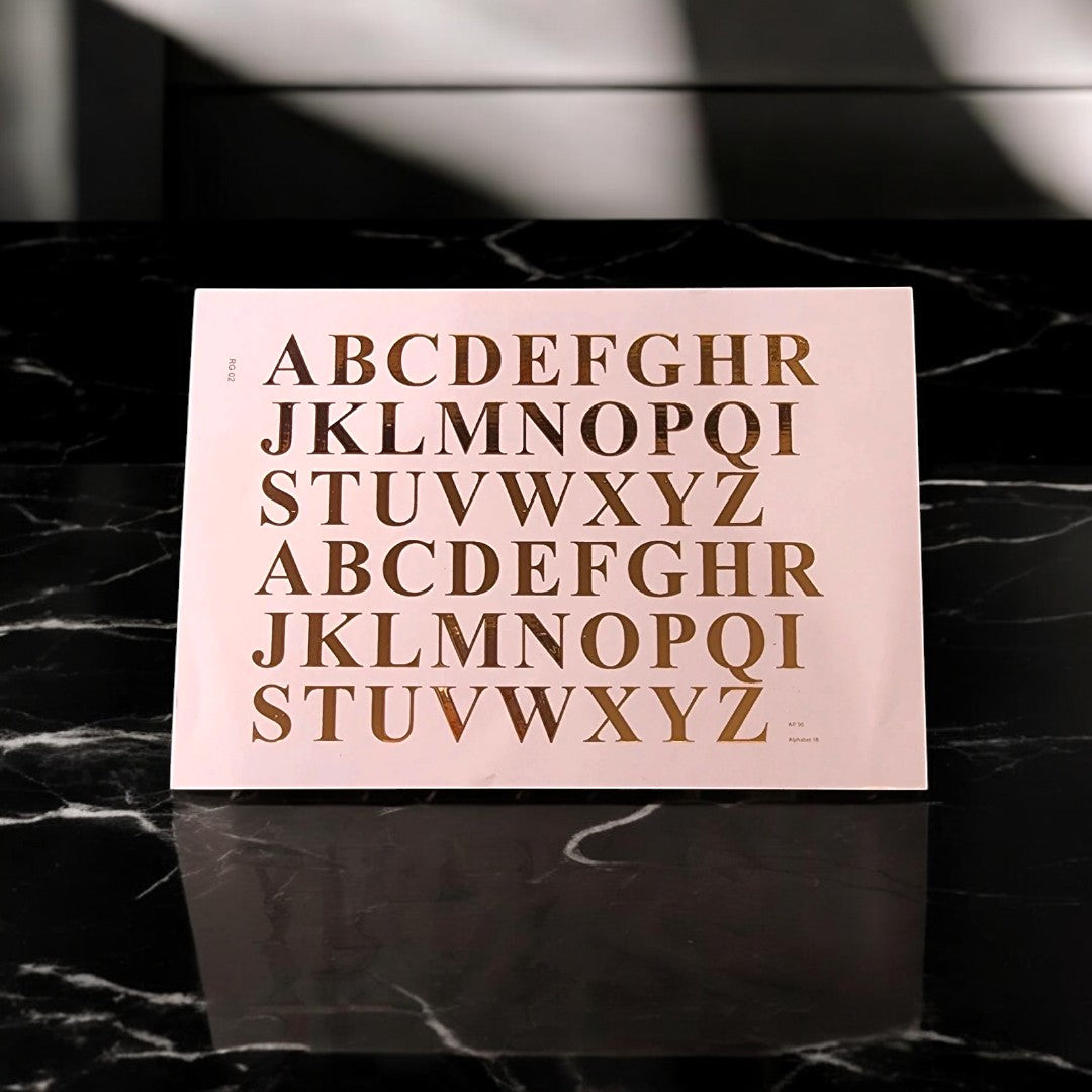 A5 Big Alphabet Embossed Sticker Sheet.