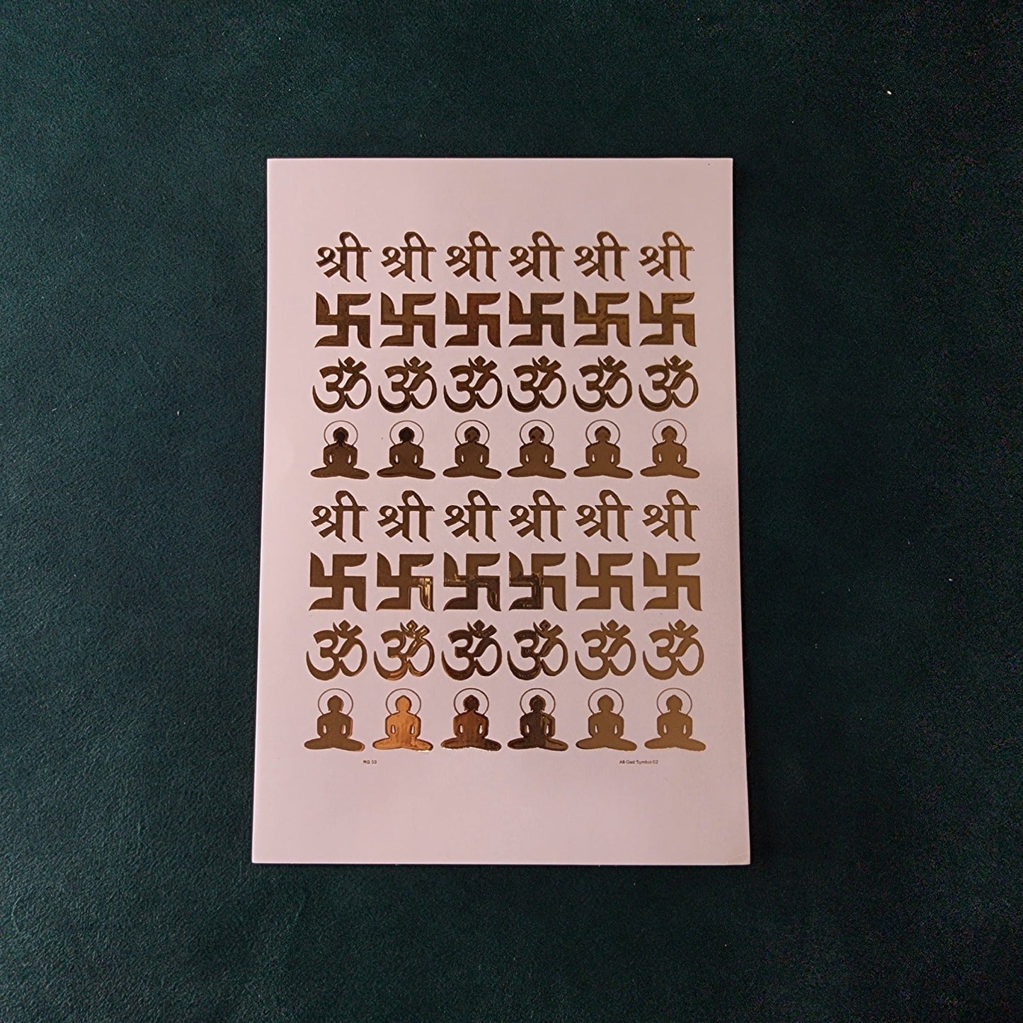 A5 Om Embossed Sticker Sheet