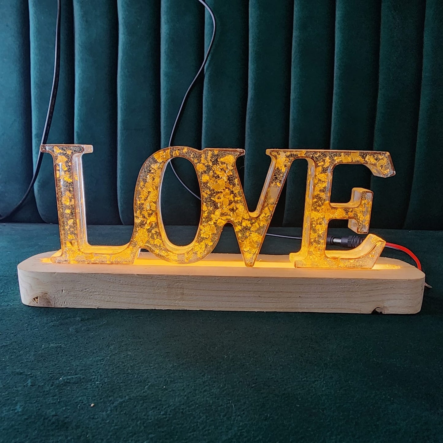 LED Wooden Base With Adopter .
