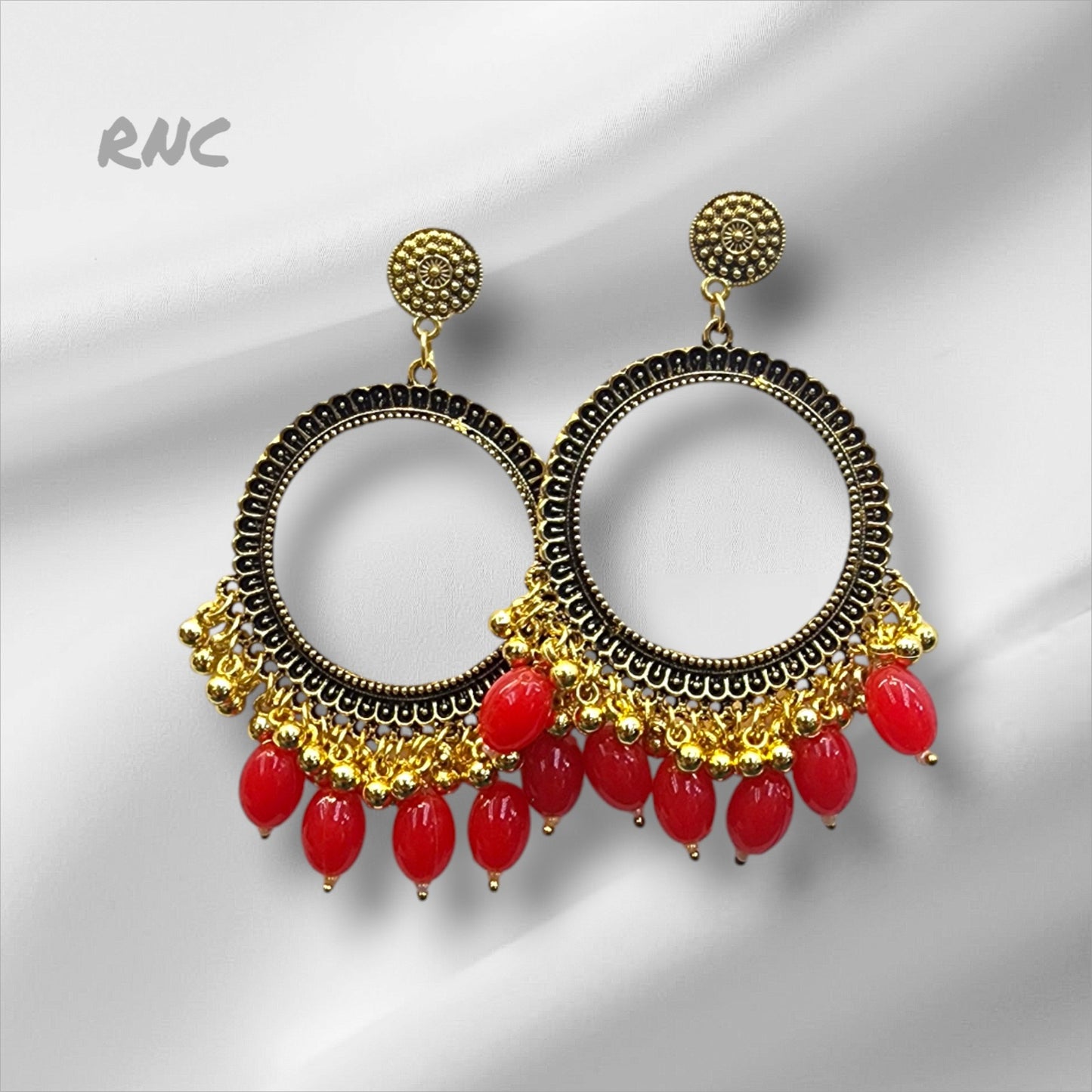 Silver Earring Bezel / Jumkha With Beads