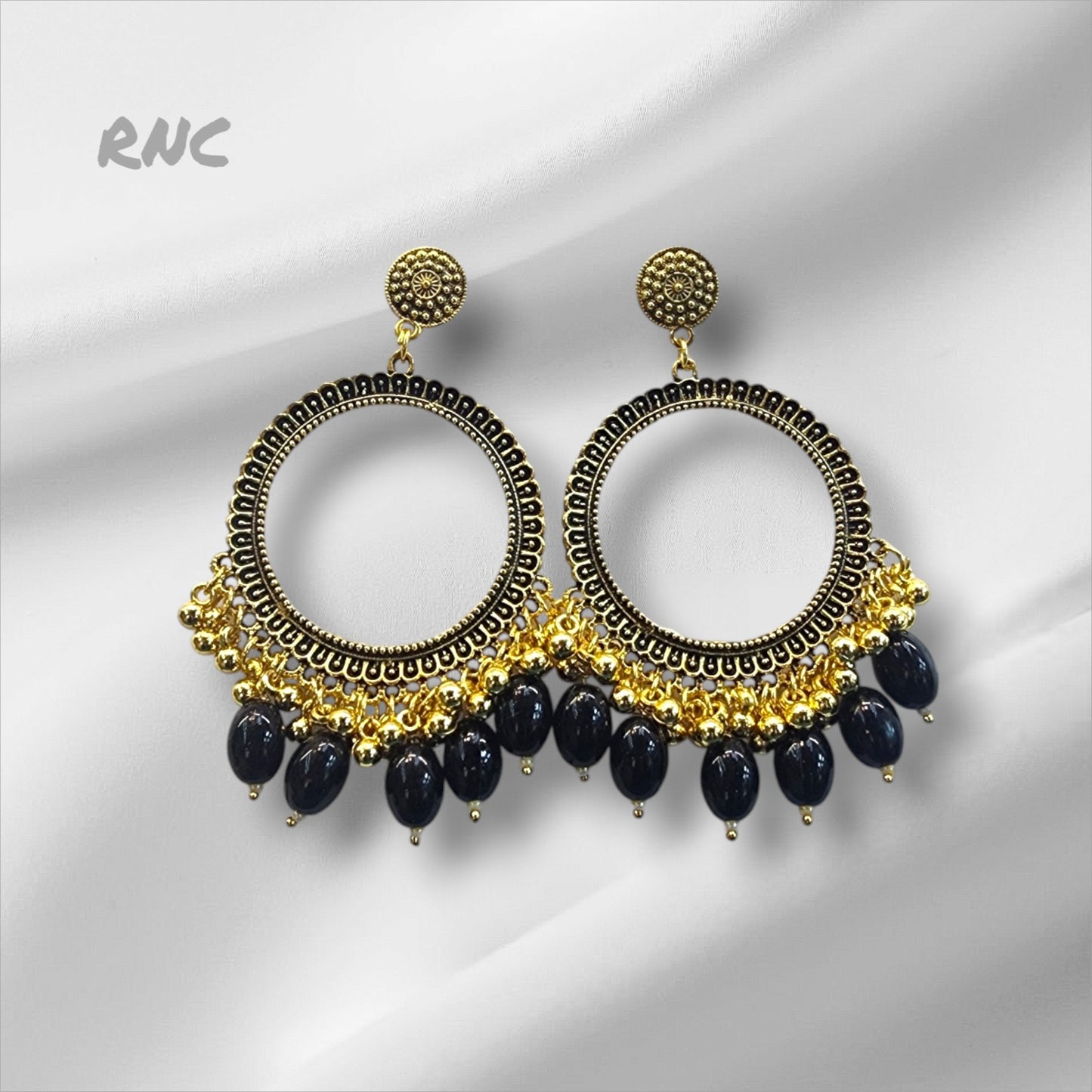 Silver Earring Bezel / Jumkha With Beads