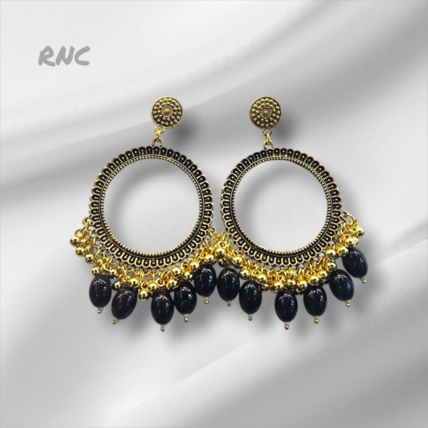 Silver Earring Bezel / Jumkha With Beads