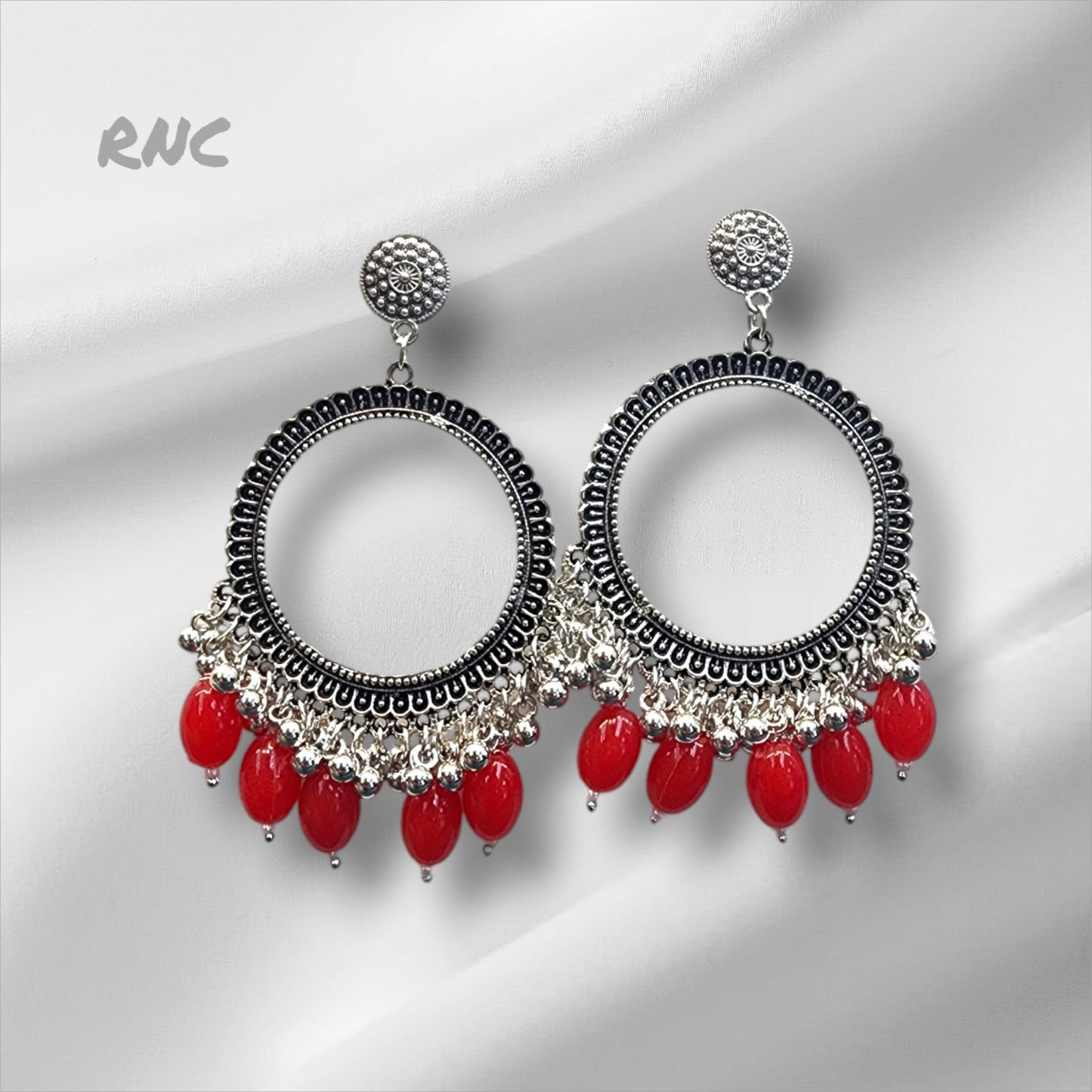 Silver Earring Bezel / Jumkha With Beads
