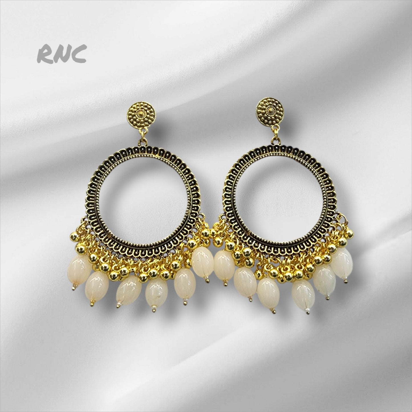 Silver Earring Bezel / Jumkha With Beads