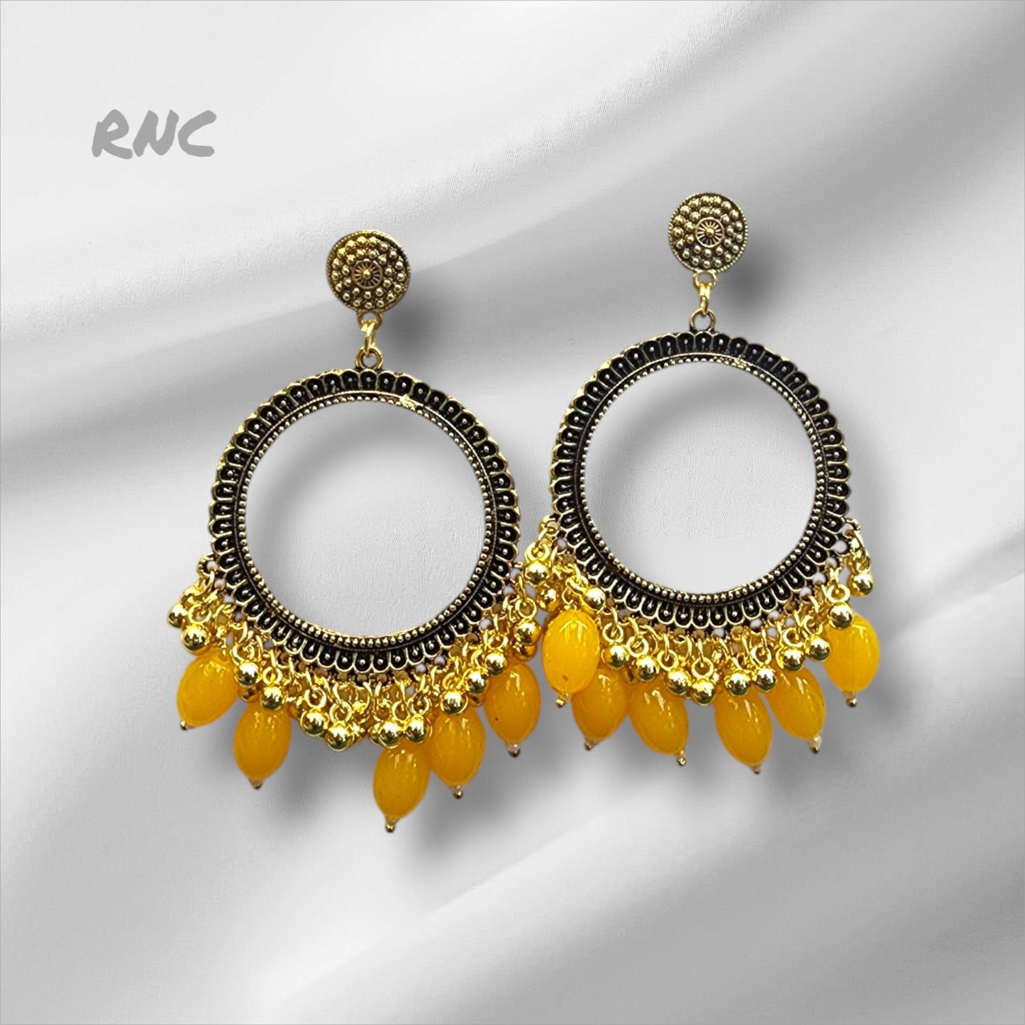 Silver Earring Bezel / Jumkha With Beads