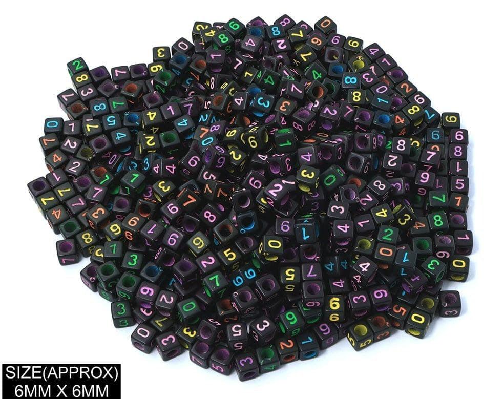 SQUARE 1234 BEADS (BLK+COL)