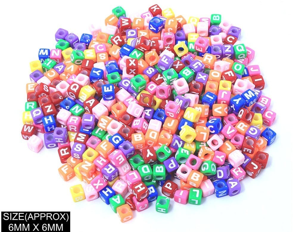 183028 SQUARE ABCD ALPHABET BEADS (COL+WT)