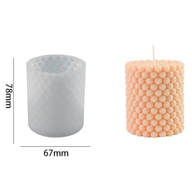 Cylindrical Beads Bubble Candle Mould