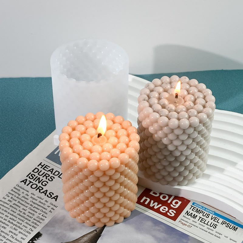 Cylindrical Beads Bubble Candle Mould
