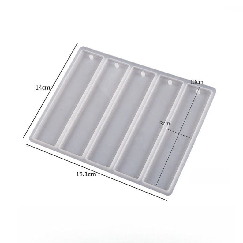 5 Cavity Rectangle Book Mark Mould