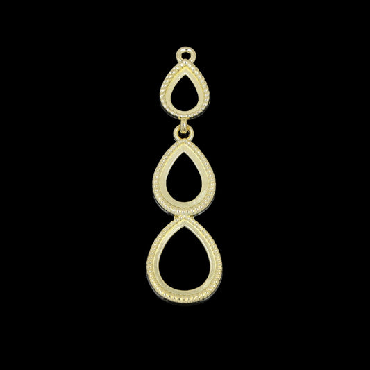 (BZ169) Gold Hanging Bezels