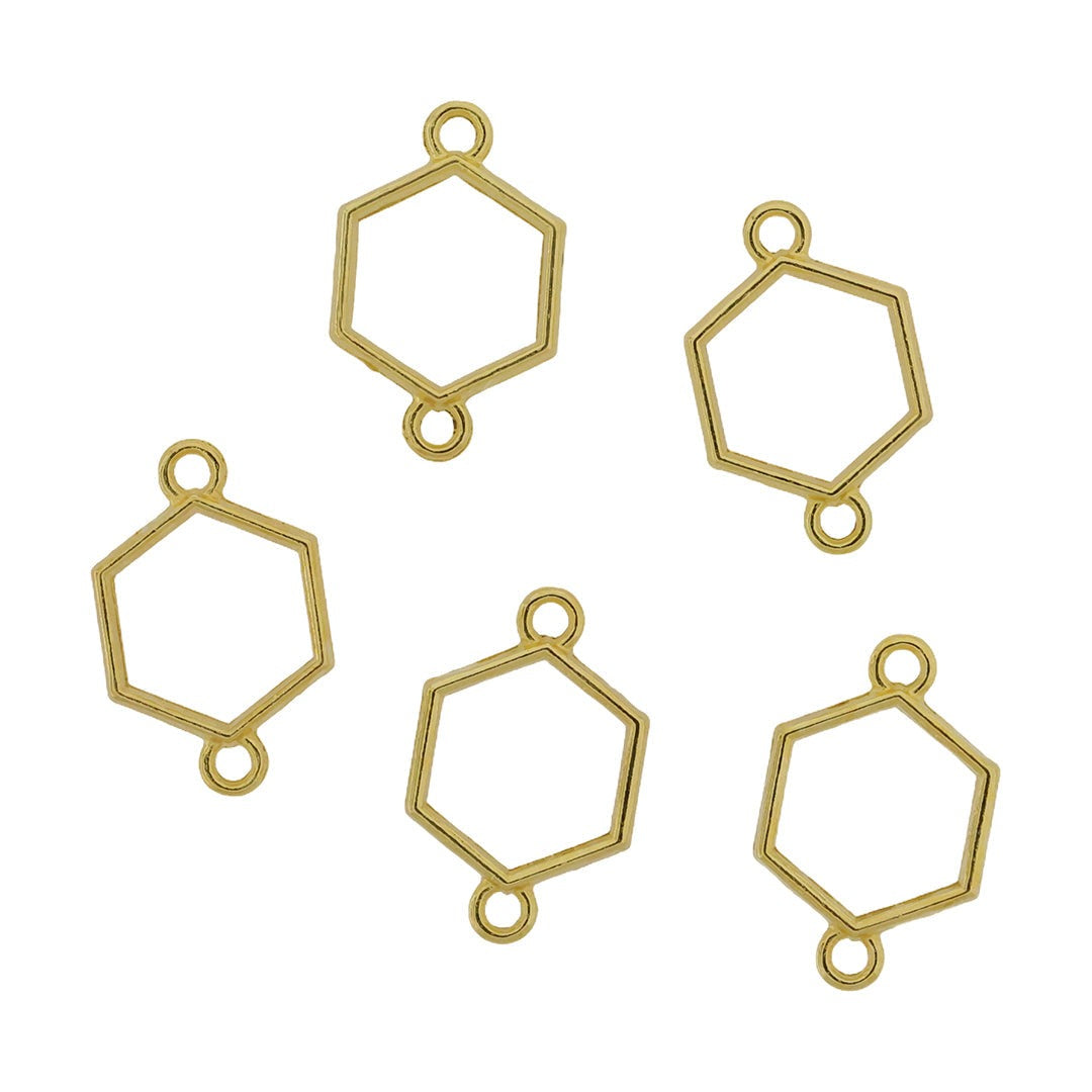 BZ231 5 In 1 Gold Hexagon Rakhi Base Bezel Set