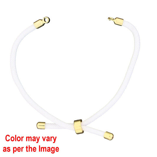 JM078C12 Colour And Gold Rope Bracelet With Adjustable Clasp - Bright White