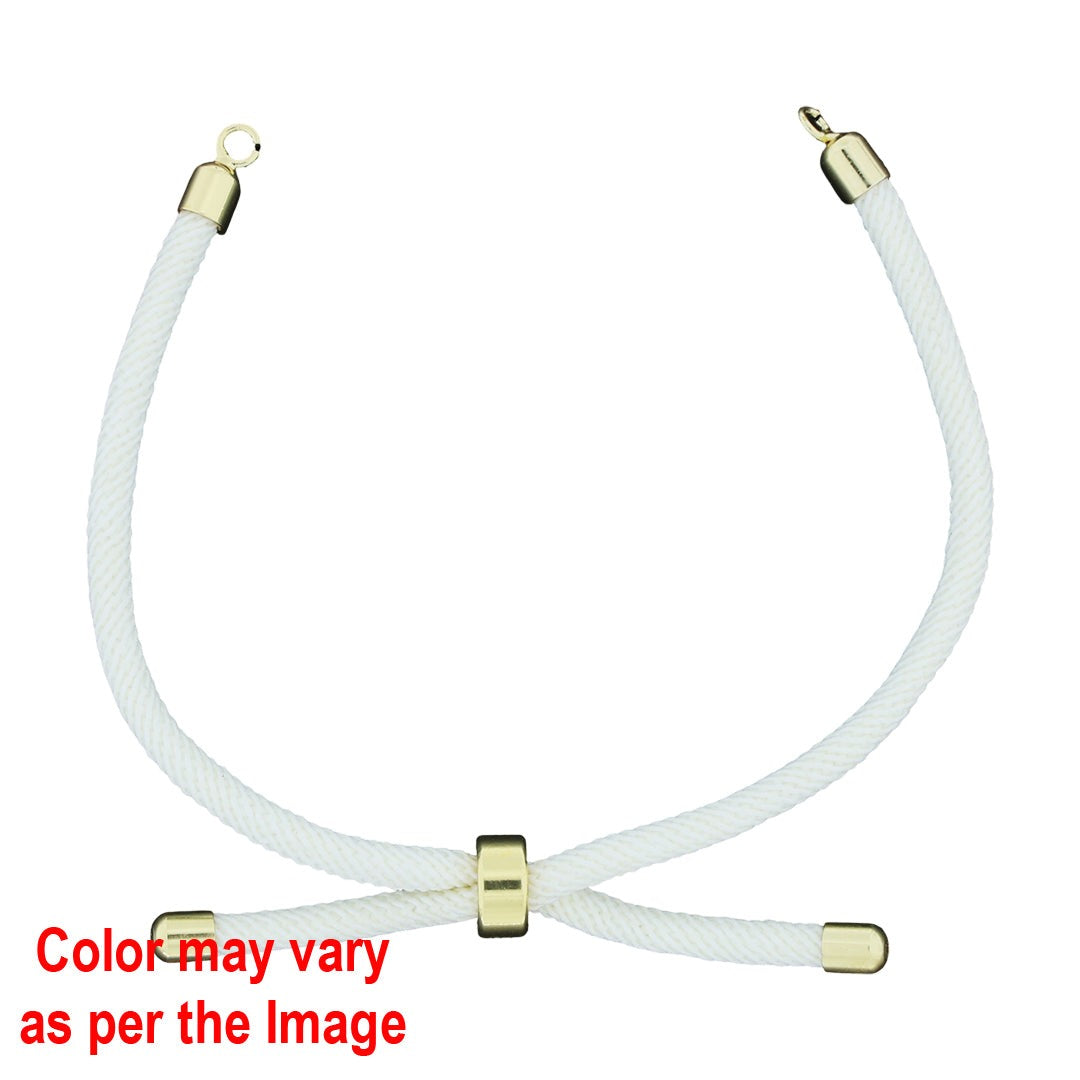 JM078C11 Colour And Gold Rope Bracelet With Adjustable Clasp - White (off white)