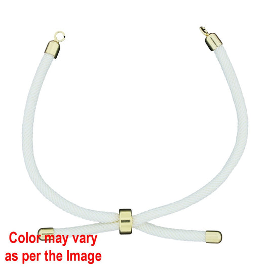 JM078C11 Colour And Gold Rope Bracelet With Adjustable Clasp - White (off white)