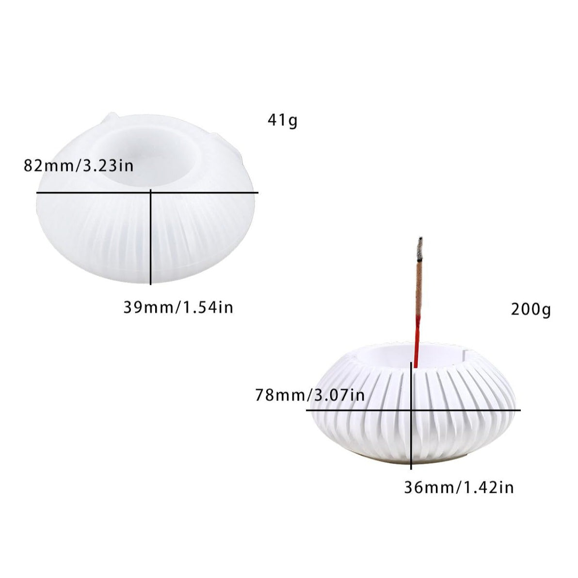 Stripe Round Incense Tray Silicon Mould