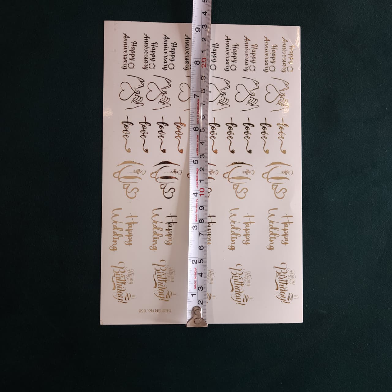 A5 Love Embossed Sticker Sheet.