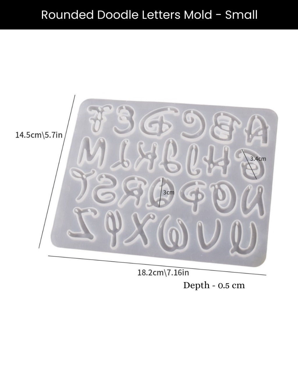 Rounded Doodle Letters Mold