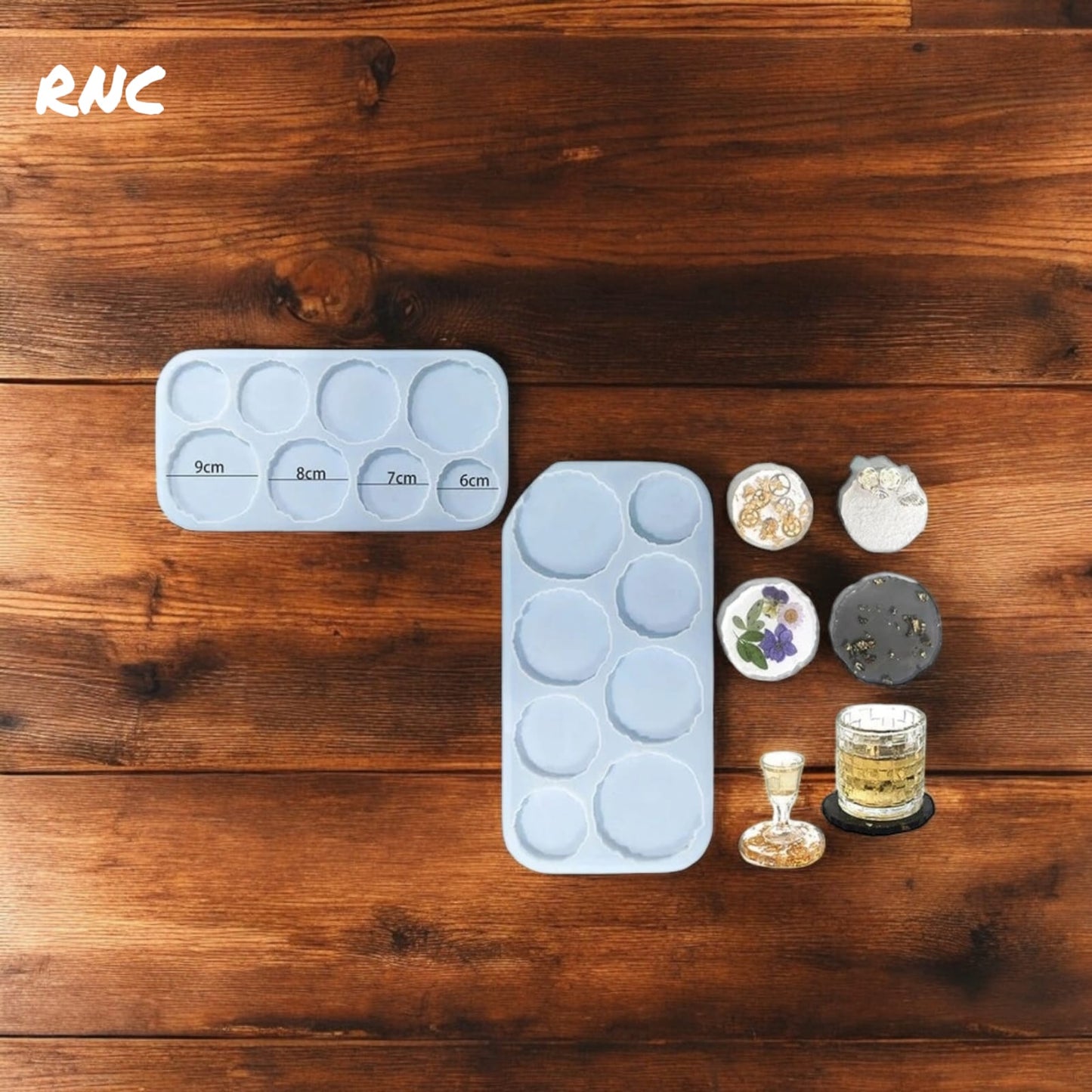 8 in 1 Agate Round Coaster Mould