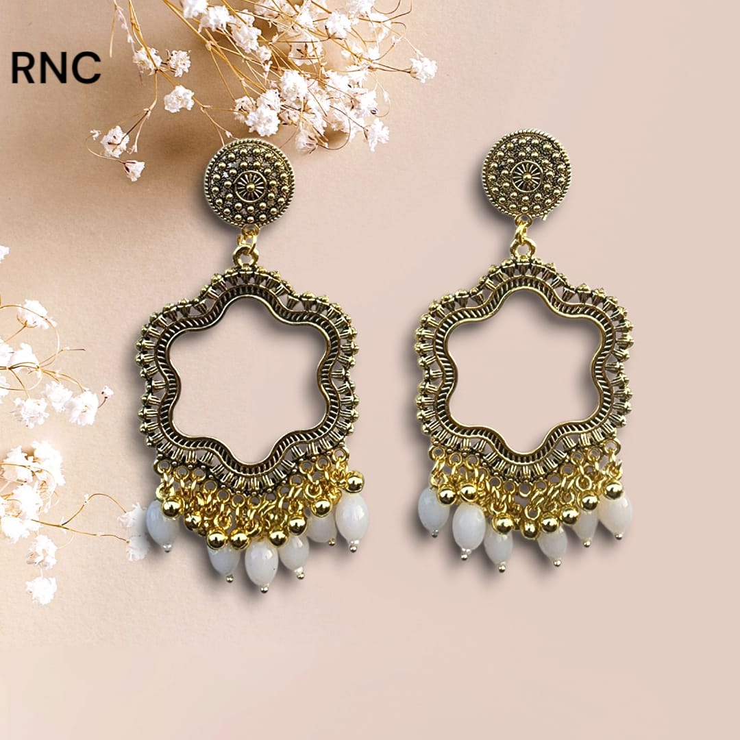 Gold Earring Bezel / Jumkha Without Bezel With Beads