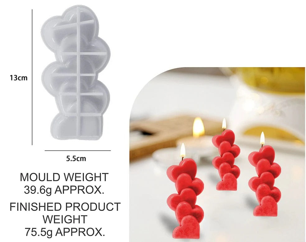 5 Love Heart Candle Mould (RSM0592M)