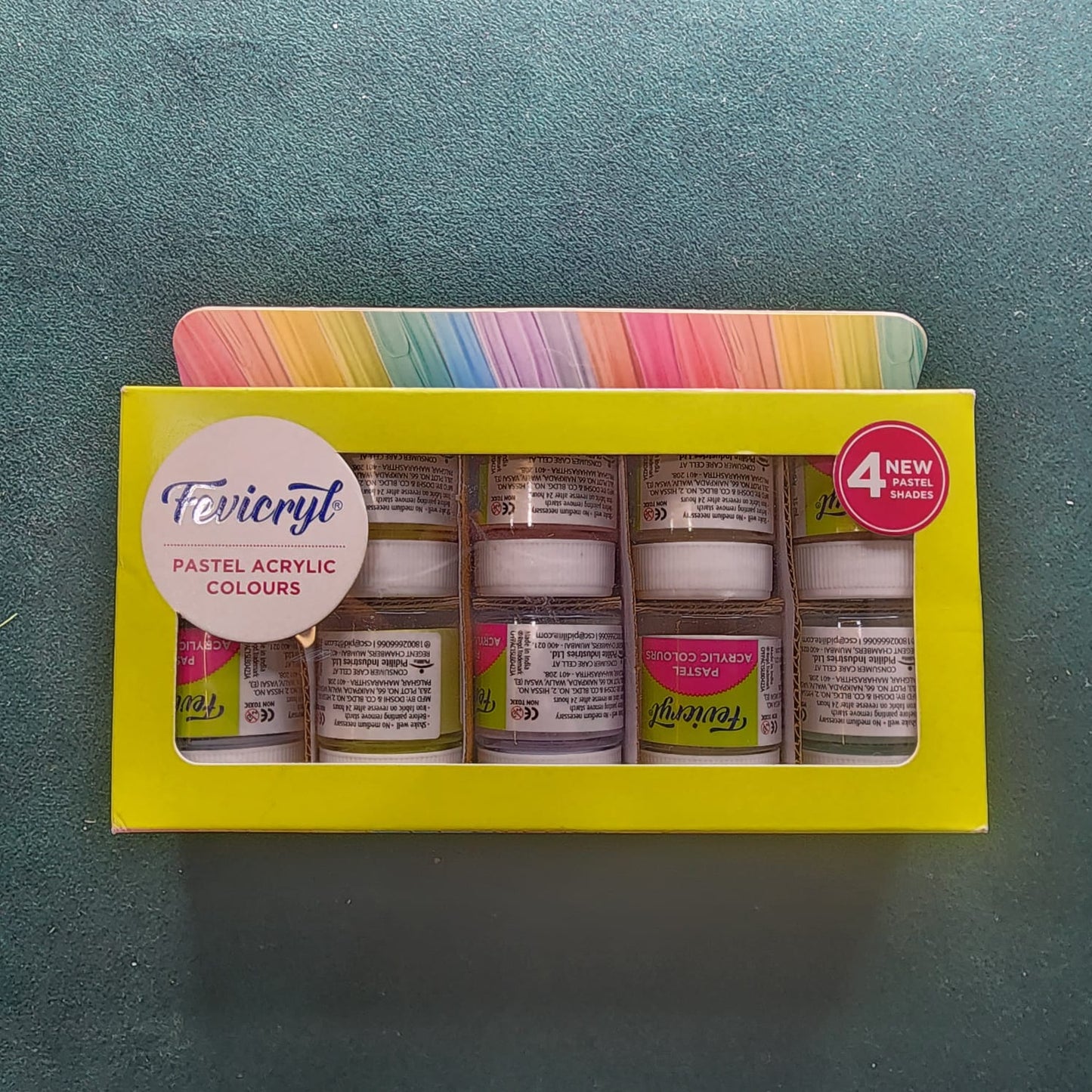 PL005 Fevicryl Pastel Acrylic Colours | 10 Colours X 15 Ml