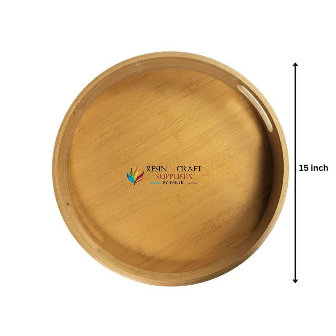 Round Wooden Tray With Edges