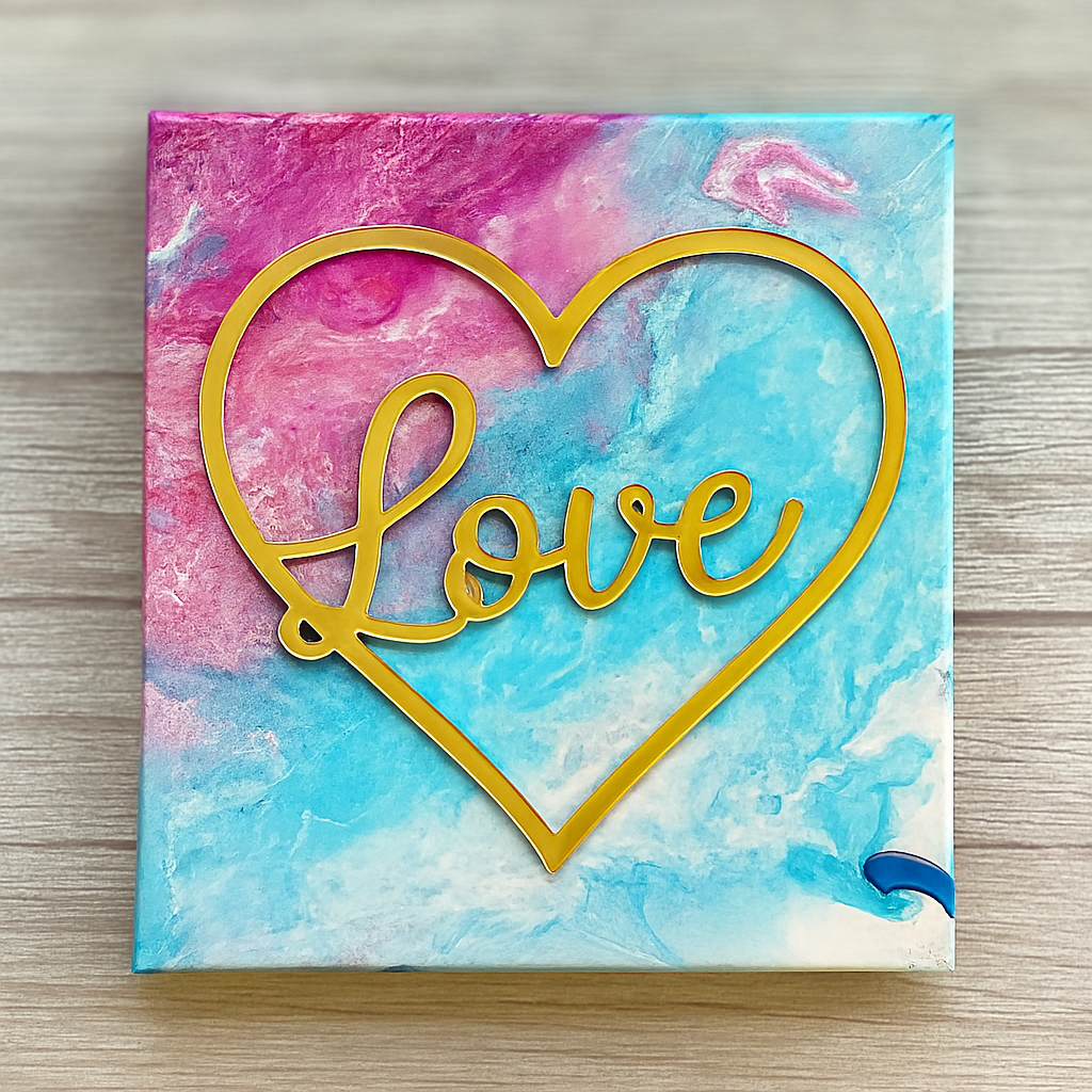 Love In Heart Design (2Pcs/Pkt) Acrylic Cutout