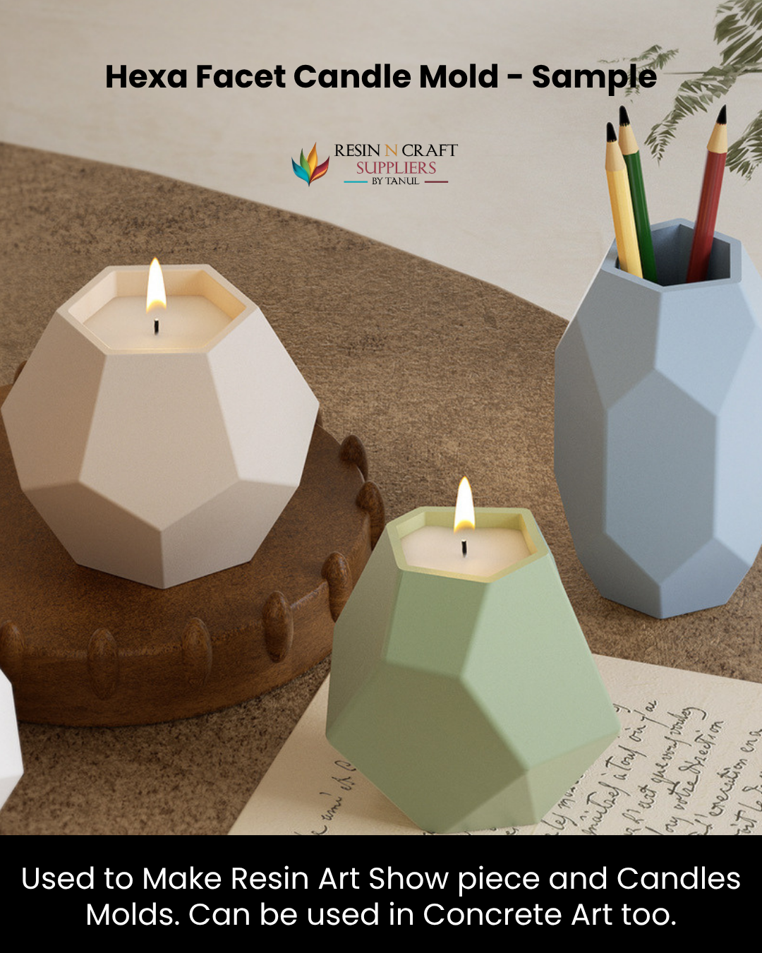 Wide Hexa Facet Candle Mold (RCM0030)
