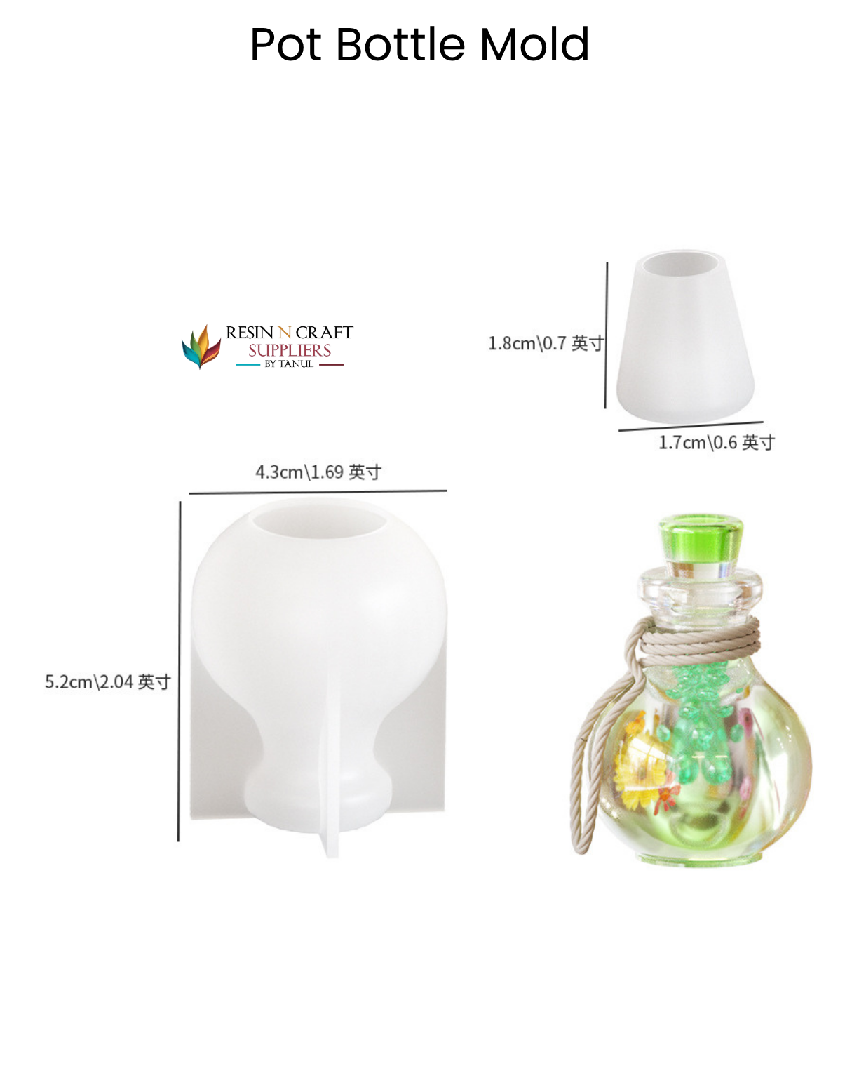 Mini Pot Bottle Silicone Mold (for Resin)