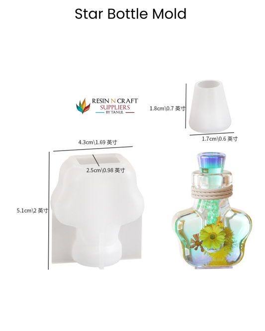Mini Star Bottle Silicone Mold (for Resin)