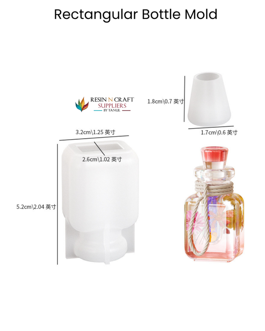 Mini Rectangular Bottle Silicone Mold (for Resin)