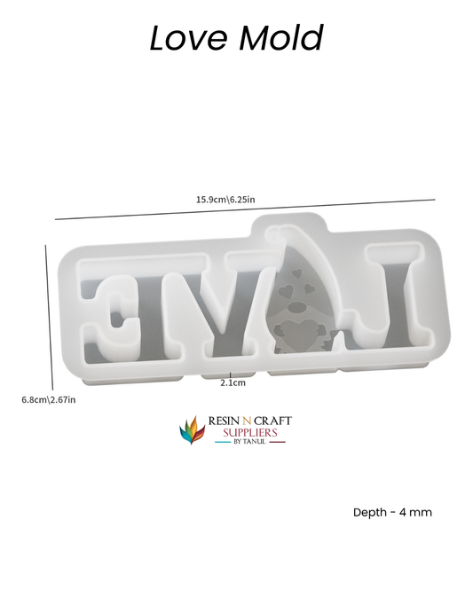 "LOVE" Word Resin Casting Mold (For Resin N Candle Art)