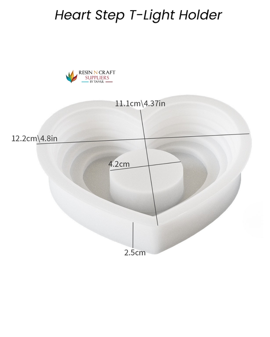 Heart Step T-Light Holder Silicone Mold