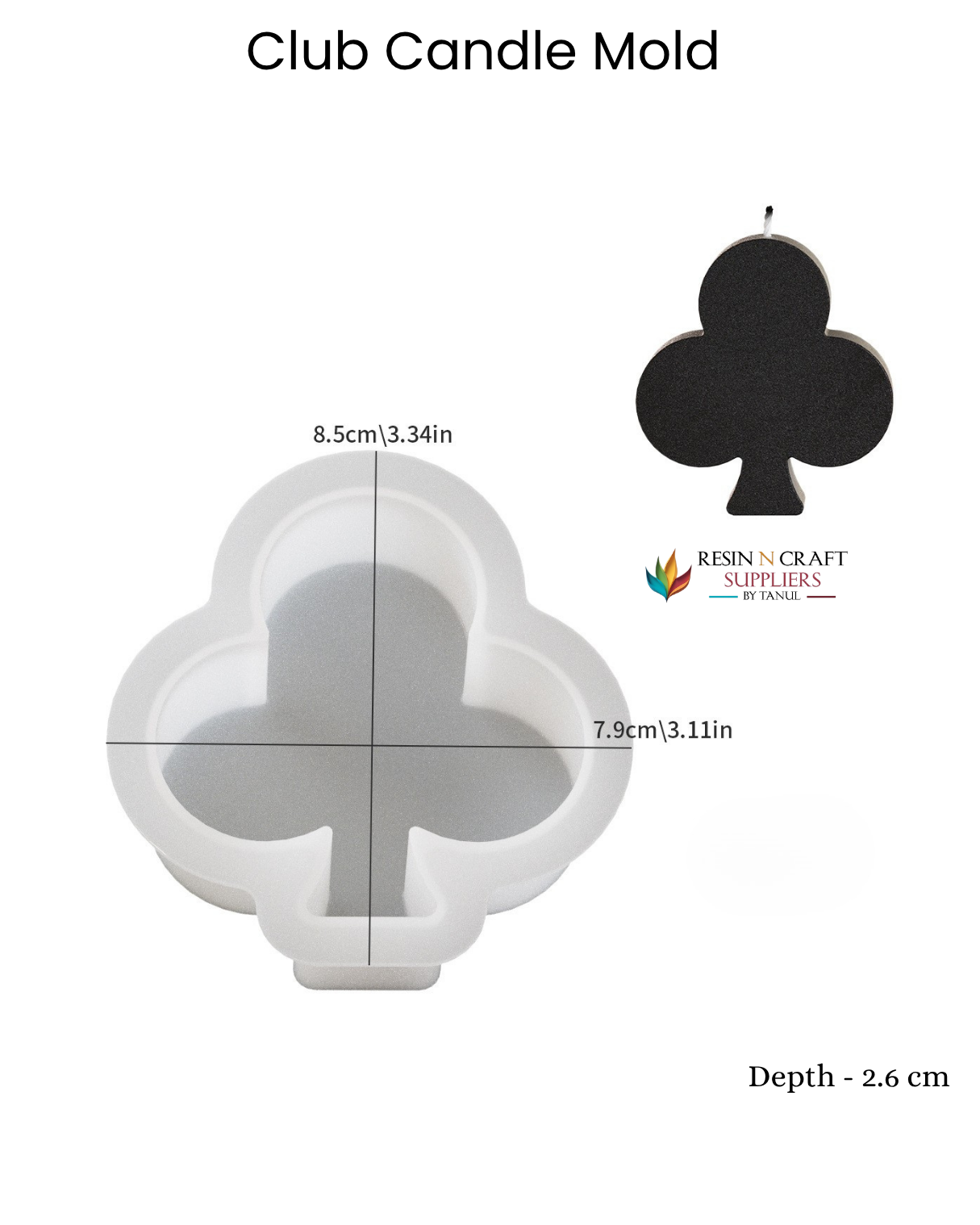 Club Playing Card Suit Candle Mold