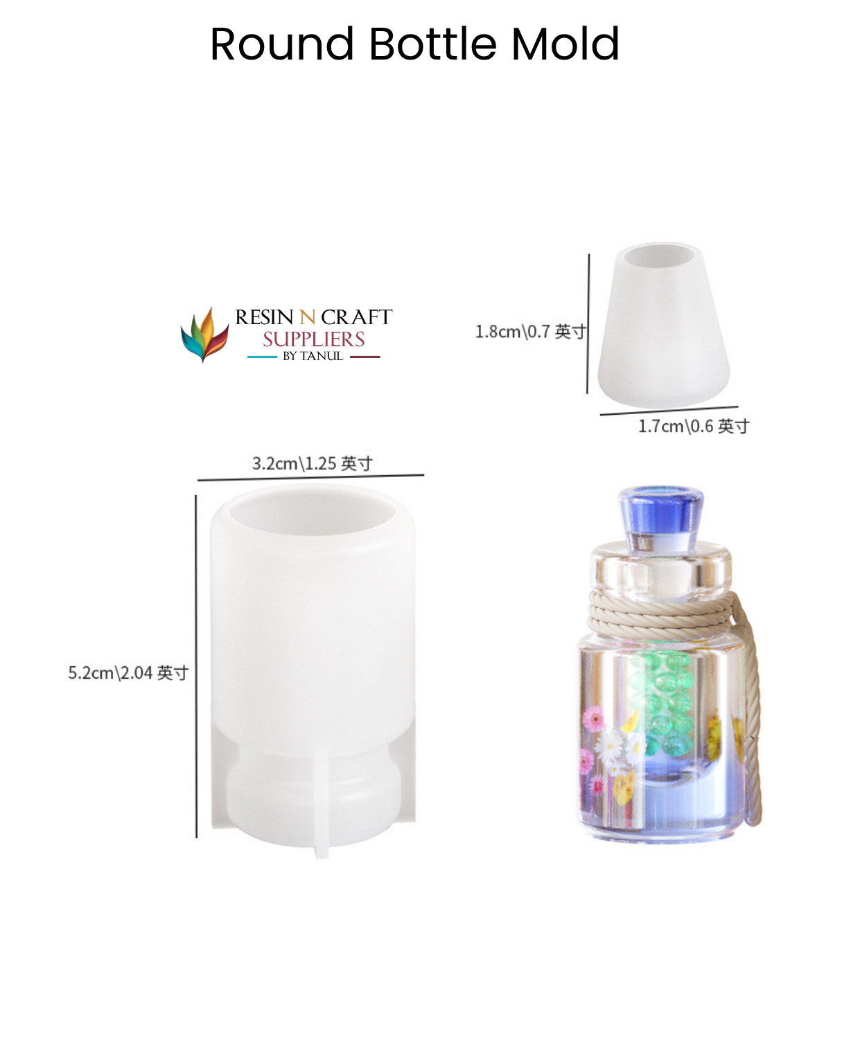 Mini Round Bottle Silicone Mold (for Resin)