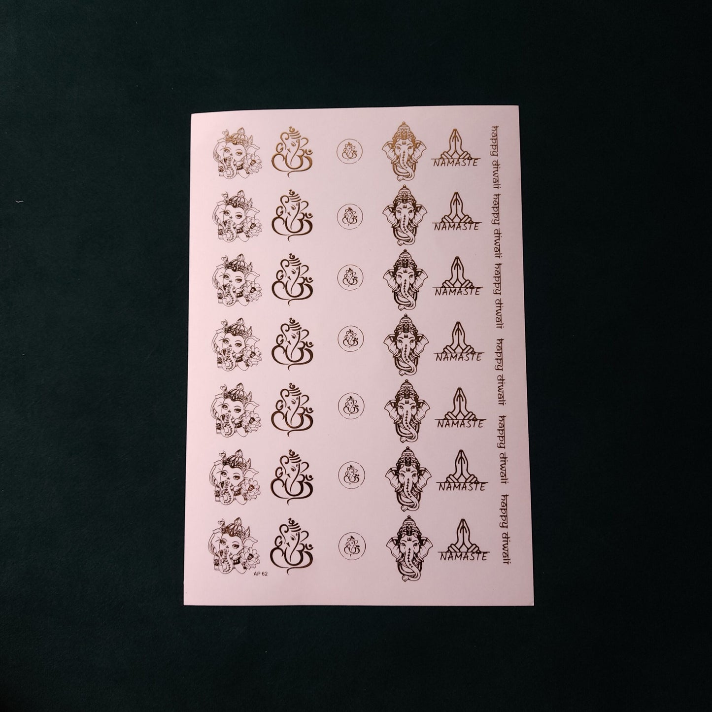A5 Ganesha Embossed Sticker Sheet