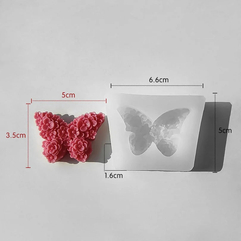 3D Floral Butterfly Silicone Mould for Resin Art | 6.6 × 5 cm Decorative Butterfly Mould (RHM0171M)
