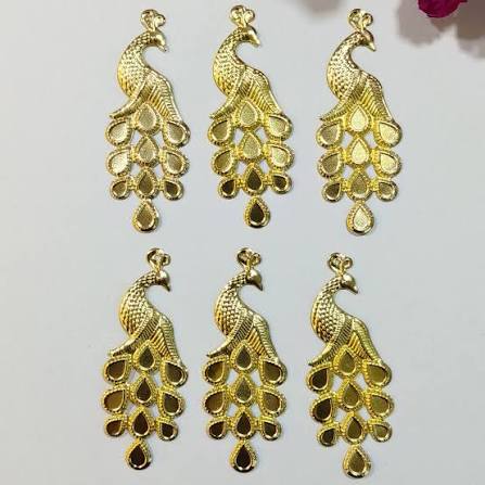 Gold Peacock Metal Charm for Jewellery Making, Resin Art & DIY Crafts