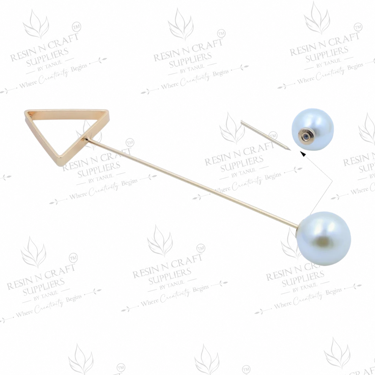 Brooch Pin Triangle Bezel – Triangle Brooch Making Base for Resin Art, Jewellery & DIY Crafts