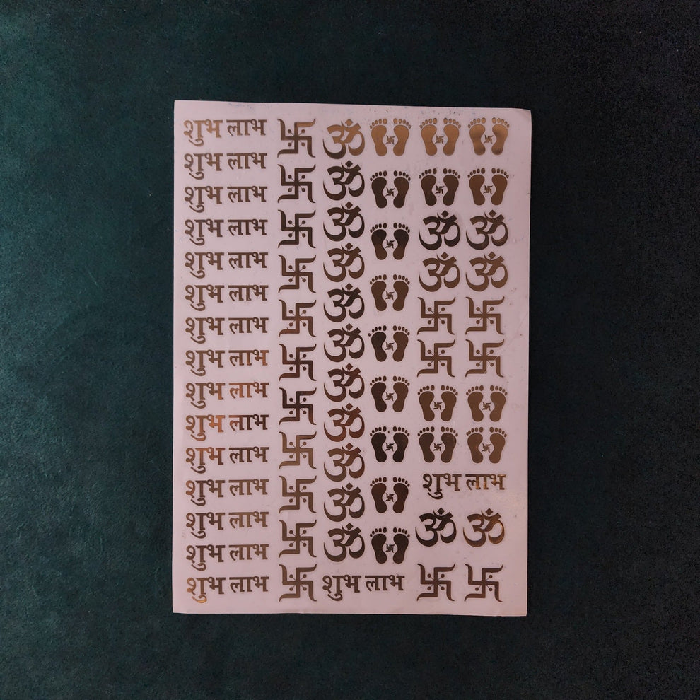 Subh Sticker Shubh Labh Metal Sticker Sheet A4 – RESIN N CRAFT SUPPLIERS
