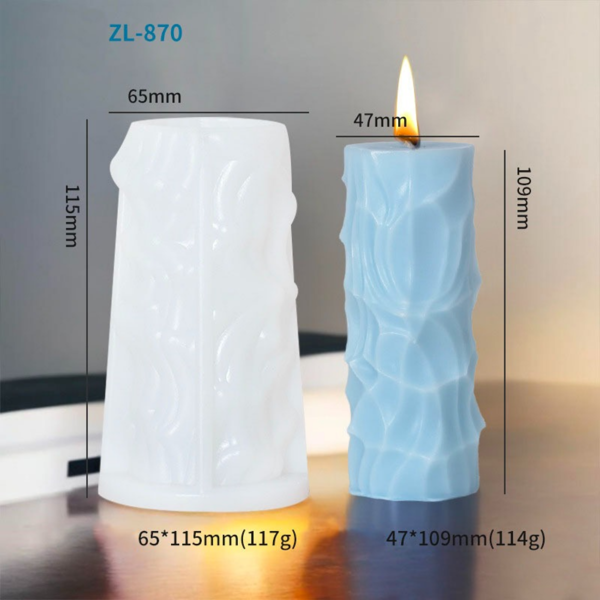 3D Twisted Pillar Candle Silicone Mould ZL-870 | Decorative Candle Making Mould