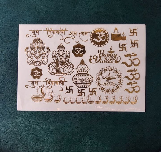 A5 Ganesha Embossed Sticker sheet