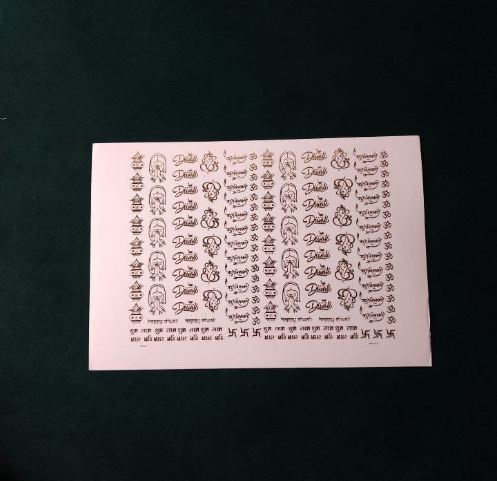 A5 Diwali Embossed Sticker Sheet