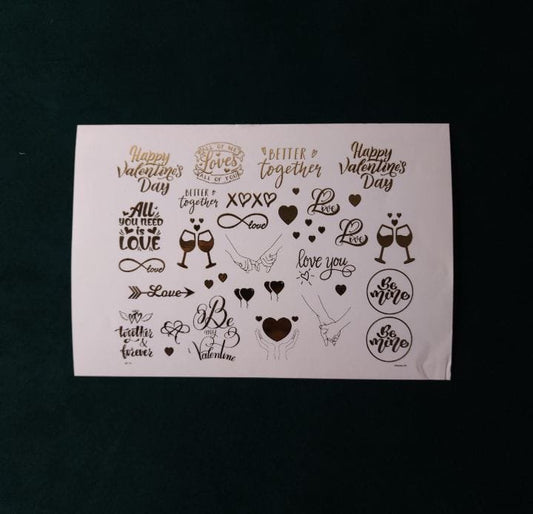 A5 Love Embossed Sticker sheet