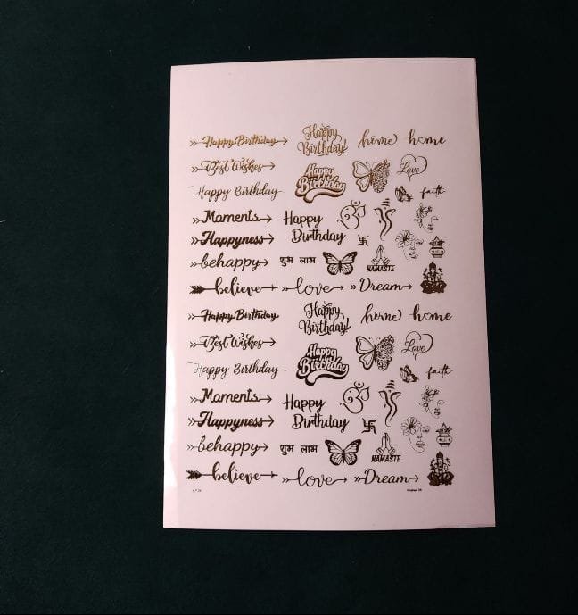 A5 Love Embossed Sticker sheet