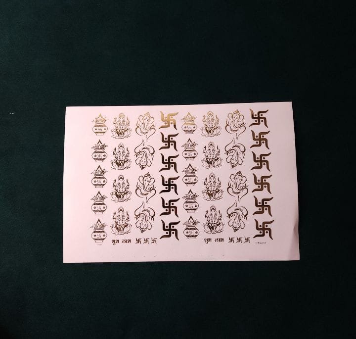 A5 Ganesha Embossed Sticker sheet