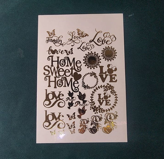 A5 Love Embossed Sticker sheet